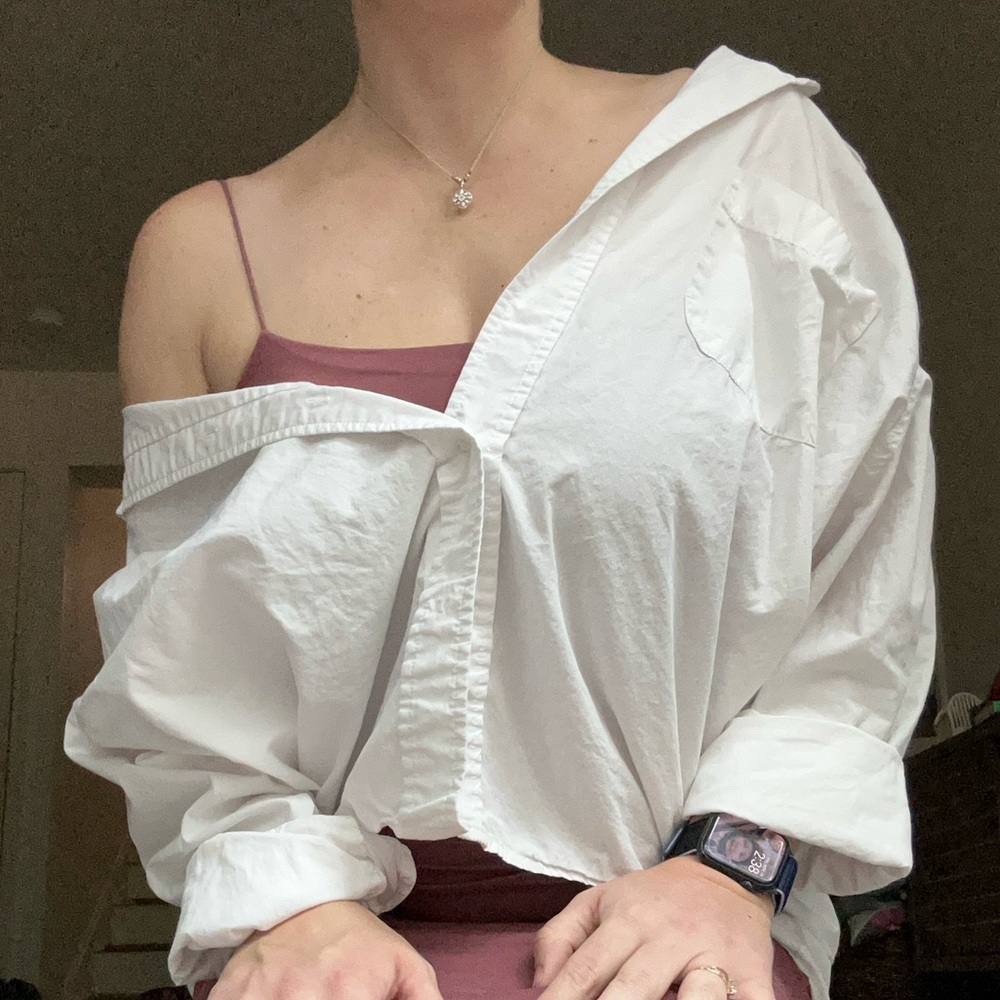 Oversized Classic White Button-Down Shirt